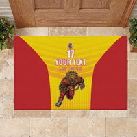 Custom Espana Rugby Spain Rubber Doormat Lion Mascot Come on Los Leones Yellow Style