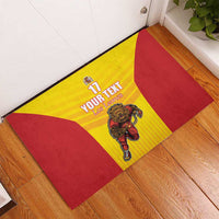 Custom Espana Rugby Spain Rubber Doormat Lion Mascot Come on Los Leones Yellow Style