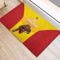 Custom Espana Rugby Spain Rubber Doormat Lion Mascot Come on Los Leones Yellow Style