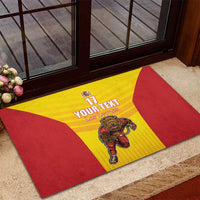 Custom Espana Rugby Spain Rubber Doormat Lion Mascot Come on Los Leones Yellow Style