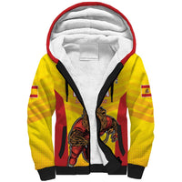 Custom Espana Rugby Spain Sherpa Hoodie Lion Mascot Come on Los Leones Yellow Style