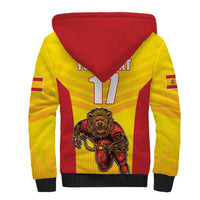 Custom Espana Rugby Spain Sherpa Hoodie Lion Mascot Come on Los Leones Yellow Style