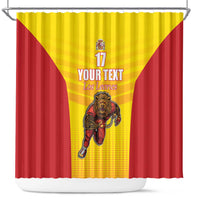 Custom Espana Rugby Spain Shower Curtain Lion Mascot Come on Los Leones Yellow Style