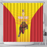 Custom Espana Rugby Spain Shower Curtain Lion Mascot Come on Los Leones Yellow Style