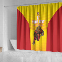 Custom Espana Rugby Spain Shower Curtain Lion Mascot Come on Los Leones Yellow Style