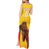 Custom Espana Rugby Spain Tank Maxi Dress Lion Mascot Come on Los Leones Yellow Style