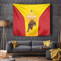 Custom Espana Rugby Spain Tapestry Lion Mascot Come on Los Leones Yellow Style