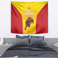 Custom Espana Rugby Spain Tapestry Lion Mascot Come on Los Leones Yellow Style