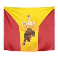 Custom Espana Rugby Spain Tapestry Lion Mascot Come on Los Leones Yellow Style