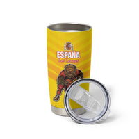 Custom Espana Rugby Spain Tumbler Cup Lion Mascot Come on Los Leones Yellow Style