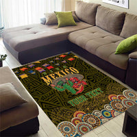 Personalized Mexico Cinco De Mayo Area Rug Chilli Pepper and Cactus