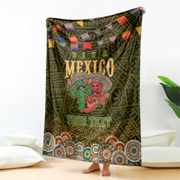 Personalized Mexico Cinco De Mayo Blanket Chilli Pepper and Cactus