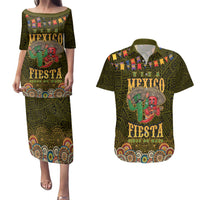 Personalized Mexico Cinco De Mayo Couples Matching Puletasi and Hawaiian Shirt Chilli Pepper and Cactus