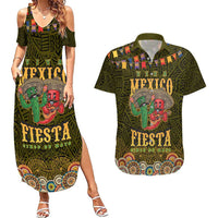 Personalized Mexico Cinco De Mayo Couples Matching Summer Maxi Dress and Hawaiian Shirt Chilli Pepper and Cactus
