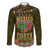 Personalized Mexico Cinco De Mayo Family Matching Long Sleeve Bodycon Dress and Hawaiian Shirt Chilli Pepper and Cactus
