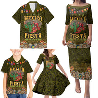 Personalized Mexico Cinco De Mayo Family Matching Puletasi and Hawaiian Shirt Chilli Pepper and Cactus