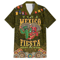 Personalized Mexico Cinco De Mayo Family Matching Short Sleeve Bodycon Dress and Hawaiian Shirt Chilli Pepper and Cactus