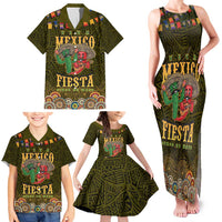 Personalized Mexico Cinco De Mayo Family Matching Tank Maxi Dress and Hawaiian Shirt Chilli Pepper and Cactus