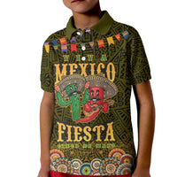 Personalized Mexico Cinco De Mayo Kid Polo Shirt Chilli Pepper and Cactus
