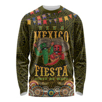 Personalized Mexico Cinco De Mayo Long Sleeve Shirt Chilli Pepper and Cactus