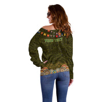 Personalized Mexico Cinco De Mayo Off Shoulder Sweater Chilli Pepper and Cactus