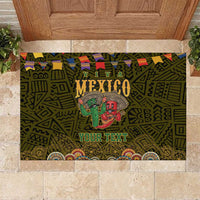Personalized Mexico Cinco De Mayo Rubber Doormat Chilli Pepper and Cactus