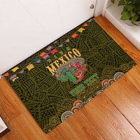 Personalized Mexico Cinco De Mayo Rubber Doormat Chilli Pepper and Cactus