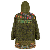 Personalized Mexico Cinco De Mayo Wearable Blanket Hoodie Chilli Pepper and Cactus