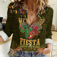 Personalized Mexico Cinco De Mayo Women Casual Shirt Chilli Pepper and Cactus