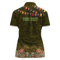 Personalized Mexico Cinco De Mayo Women Polo Shirt Chilli Pepper and Cactus