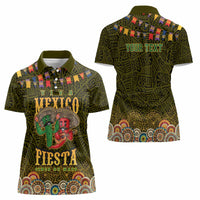 Personalized Mexico Cinco De Mayo Women Polo Shirt Chilli Pepper and Cactus