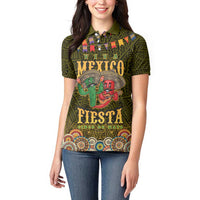 Personalized Mexico Cinco De Mayo Women Polo Shirt Chilli Pepper and Cactus