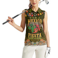 Personalized Mexico Cinco De Mayo Women Sleeveless Polo Shirt Chilli Pepper and Cactus