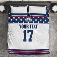Custom USA Ice Hockey Bedding Set Sporty Style Go Champions