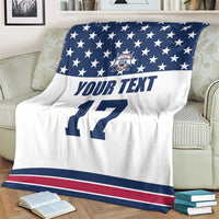 Custom USA Ice Hockey Blanket Sporty Style Go Champions