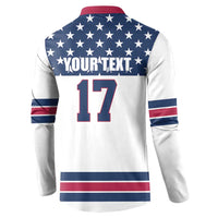 Custom USA Ice Hockey Button Sweatshirt Sporty Style Go Champions