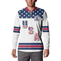 Custom USA Ice Hockey Button Sweatshirt Sporty Style Go Champions