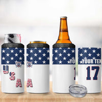 Custom USA Ice Hockey 4 in 1 Can Cooler Tumbler Sporty Style Go Champions