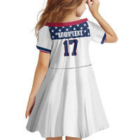 Custom USA Ice Hockey Family Matching Short Sleeve Bodycon Dress and Hawaiian Shirt Sporty Style Go Champions
