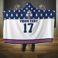 Custom USA Ice Hockey Hooded Blanket Sporty Style Go Champions