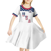 Custom USA Ice Hockey Kid Short Sleeve Dress Sporty Style Go Champions