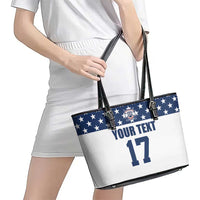 Custom USA Ice Hockey Leather Tote Bag Sporty Style Go Champions