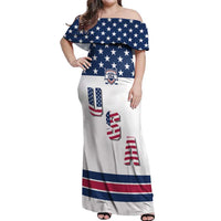 Custom USA Ice Hockey Off Shoulder Maxi Dress Sporty Style Go Champions