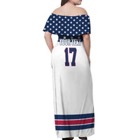 Custom USA Ice Hockey Off Shoulder Maxi Dress Sporty Style Go Champions