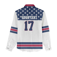 Custom USA Ice Hockey Women Casual Shirt Sporty Style Go Champions