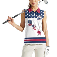 Custom USA Ice Hockey Women Sleeveless Polo Shirt Sporty Style Go Champions