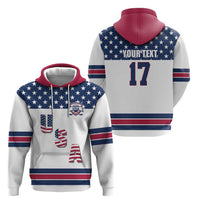 Custom USA Ice Hockey Zip Hoodie Sporty Style Go Champions
