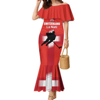 Custom Switzerland Ice Hockey Family Matching Mermaid Dress and Hawaiian Shirt La Nati Go Champions