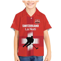 Custom Switzerland Ice Hockey Family Matching Mermaid Dress and Hawaiian Shirt La Nati Go Champions