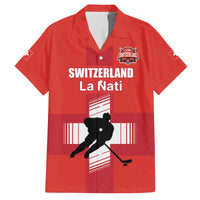Custom Switzerland Ice Hockey Family Matching Off The Shoulder Long Sleeve Dress and Hawaiian Shirt La Nati Go Champions